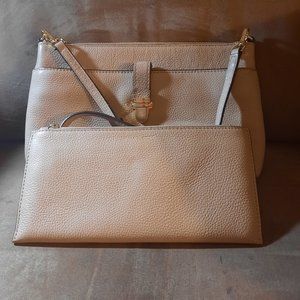 Michael Kors tan leather mercer phone crossbody